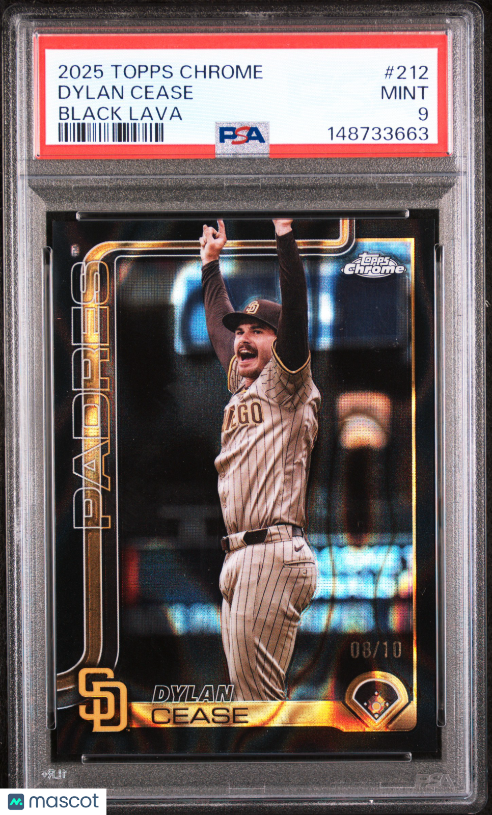 2025 Topps Chrome Dylan Cease #212 Black Lava 08/10 PSA 9