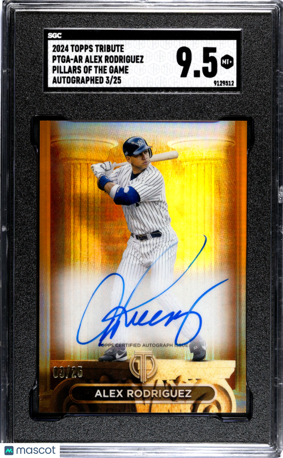 2024 Topps Tribute Alex Rodriguez #PTGA-AR Pillars Of The Game Autograph SGC 9.5