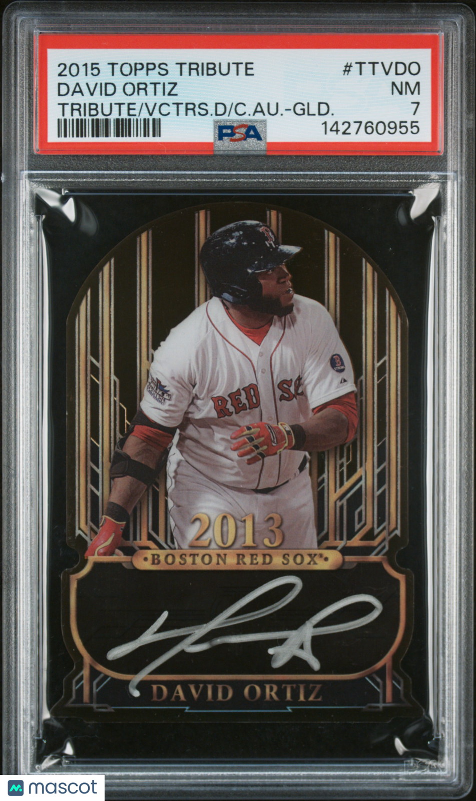 2015 Topps Tribute To The Victors Die-Cut Auto David Ortiz #TTVDO . Gold PSA