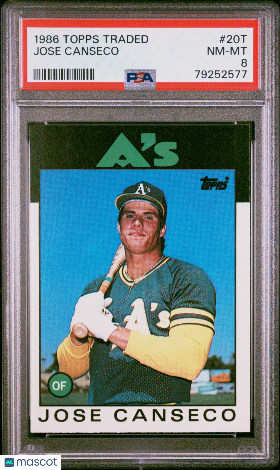 1986 Topps Traded Jose Canseco #20T PSA 8