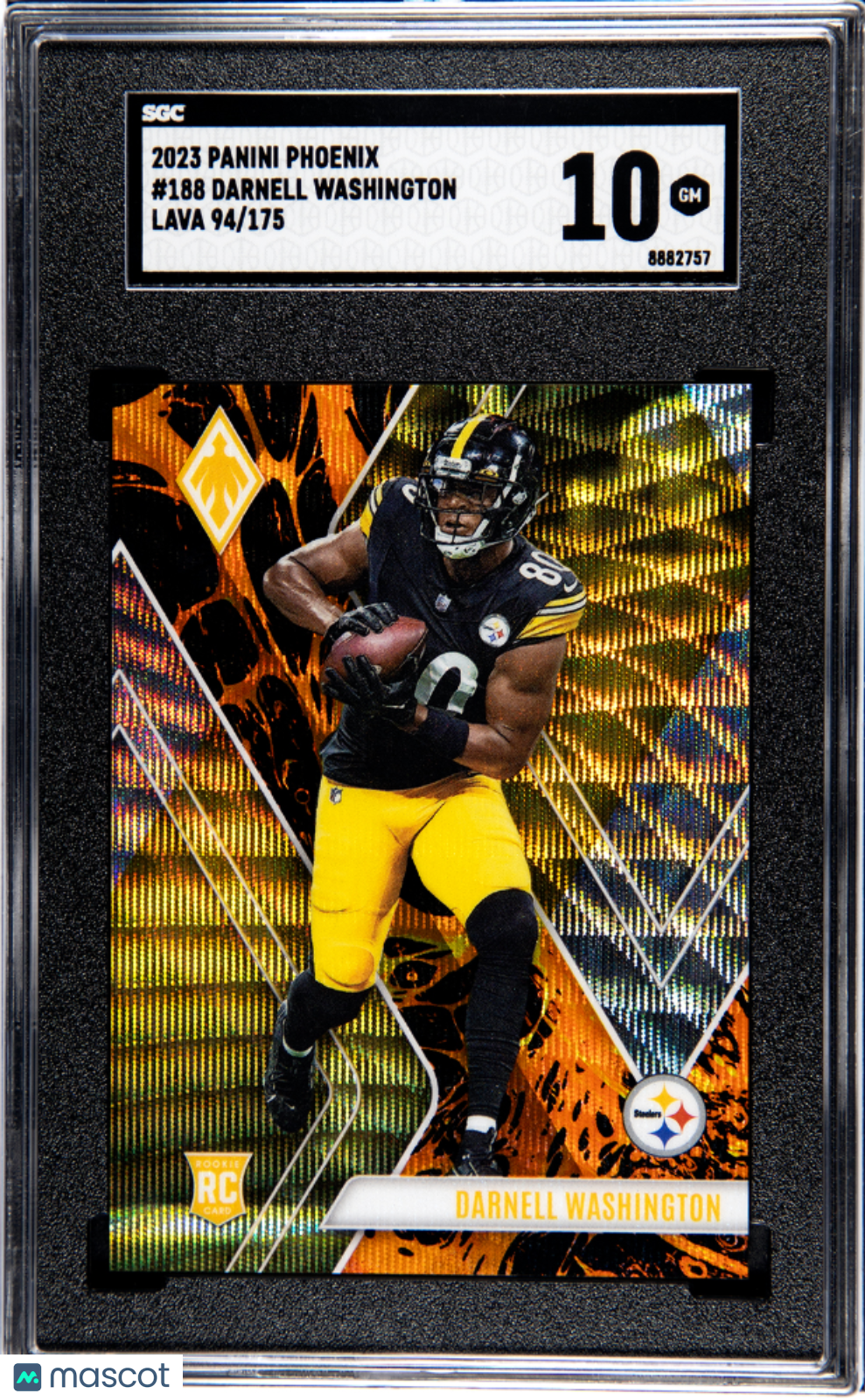 2023 Panini Phoenix Darnell Washington #188 Lava 175 SGC 10