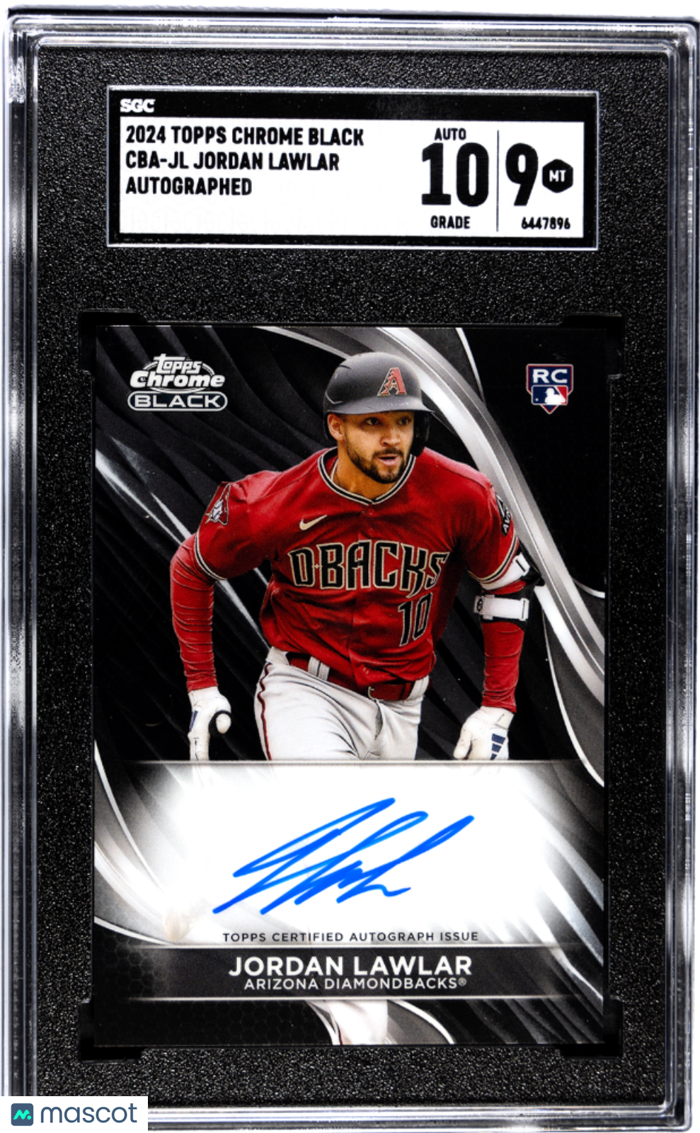 2024 Topps Chrome Black Jordan Lawlar #CBA-JL Autograph SGC 9 Auto 10