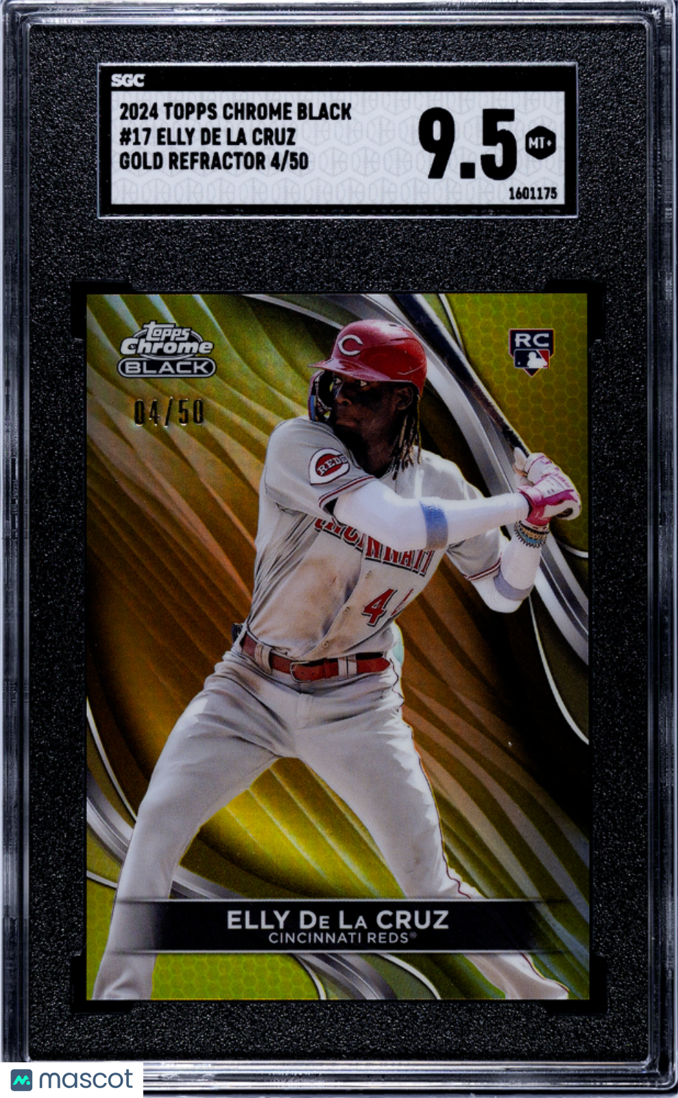 2024 Topps Chrome Black Elly De La Cruz #17 Gold Refractor SGC 9.5