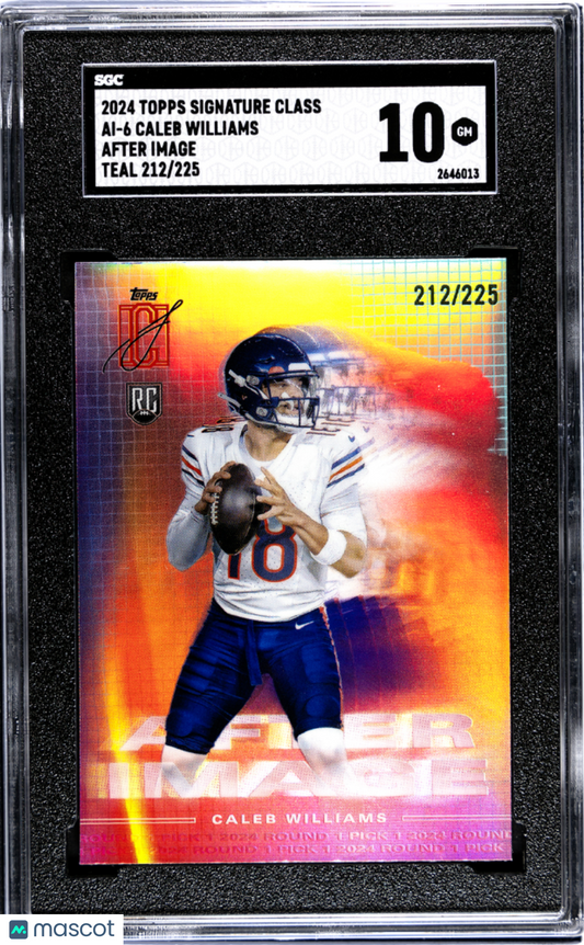 2024 Topps Signature Class Caleb Williams #AI-6 After Image Teal SGC 10