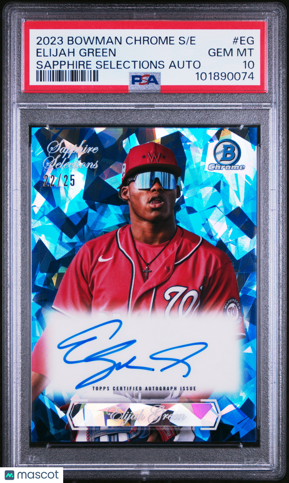 2023 Bowman Chrome Sapphire Edition Sapphire  Auto Elijah Green #EG /25 PSA 10