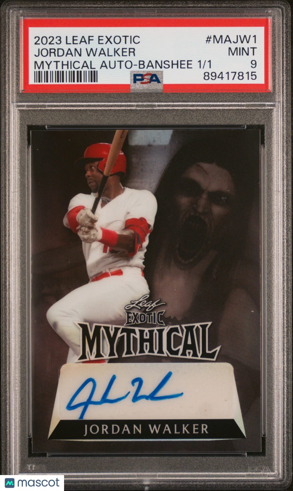 2023 Leaf Exotic Mythical Autographs Jordan Walker #MAJW1 Banshee 1/1 PSA 9