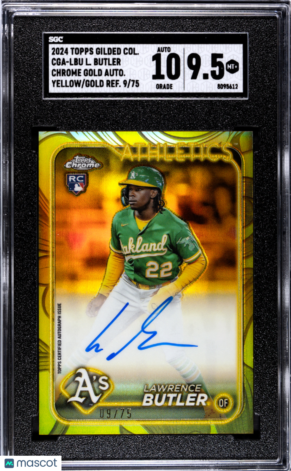 2024 Topps Gilded Lawrence Butler #CGA-LBUY Gold Refractor SGC 9.5 Auto 10