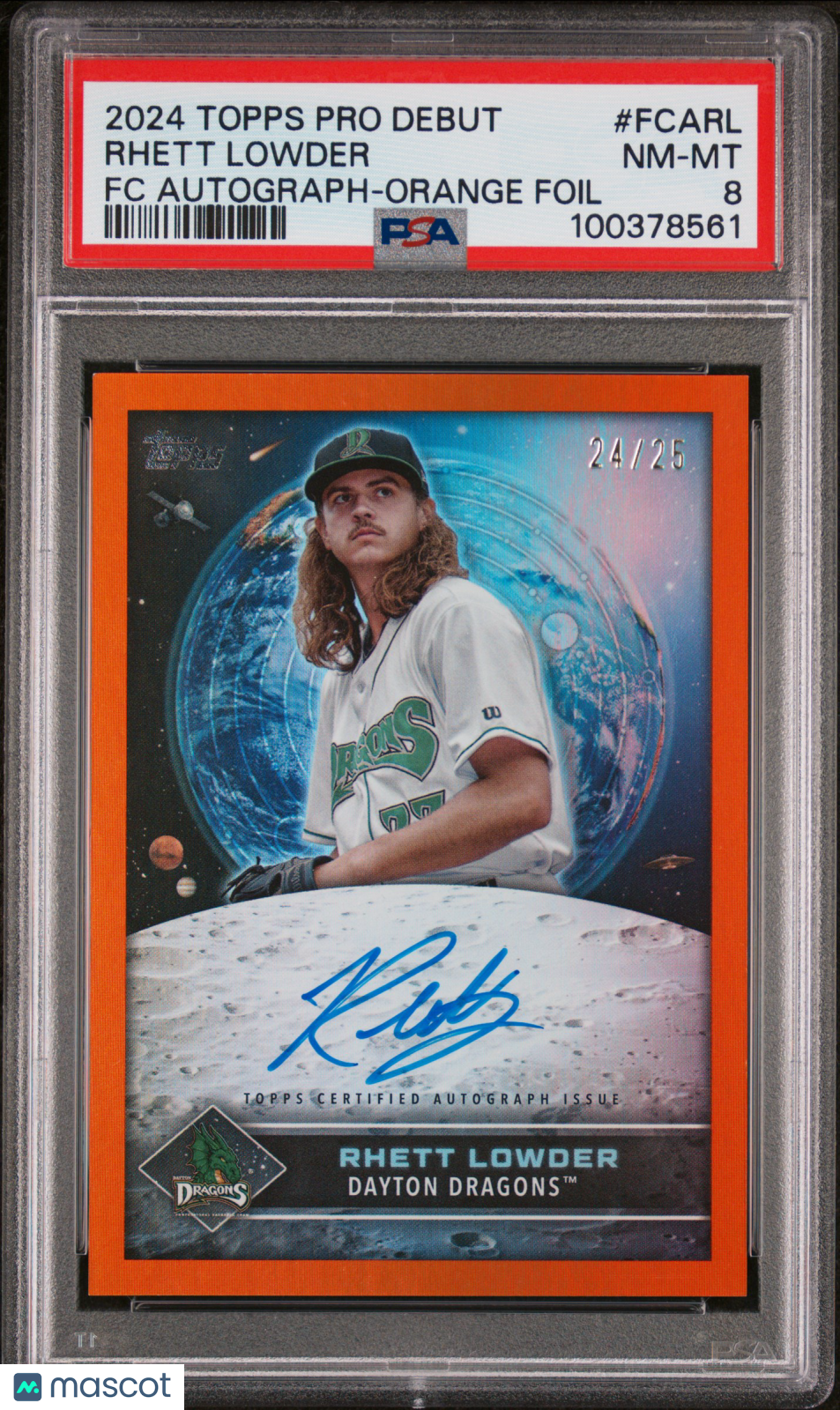 2024 Topps Pro Debut Future Auto  Rhett Lowder #FCARL FC Orange Foil 24/25 PSA 8