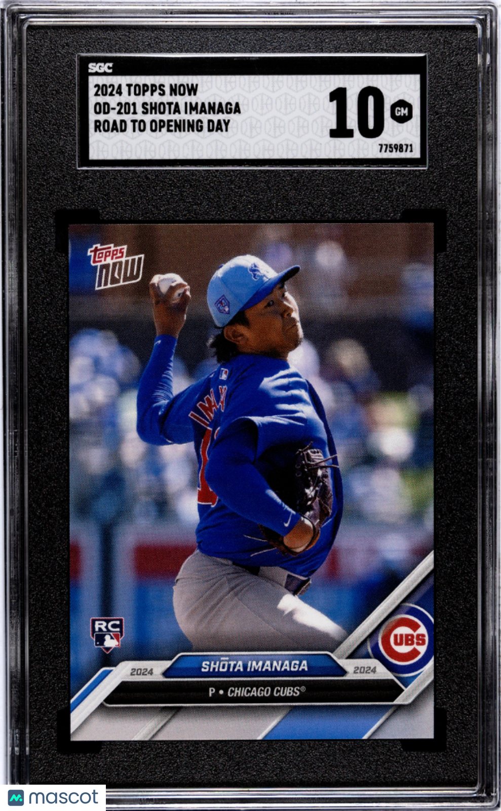 2024 Topps Now Shota Imanaga #OD-201 Road Opening Day SGC 10