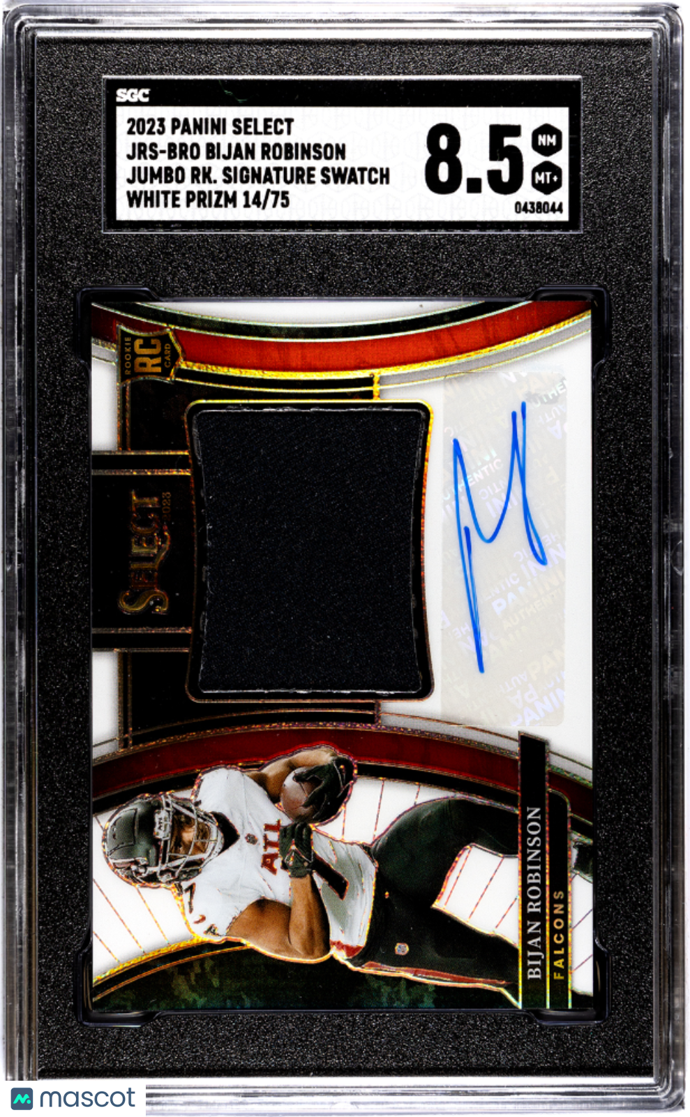 2023 Panini Select Bijan Robinson #JRS-BRO Jumbo Rookie White Prizm SGC 8.5