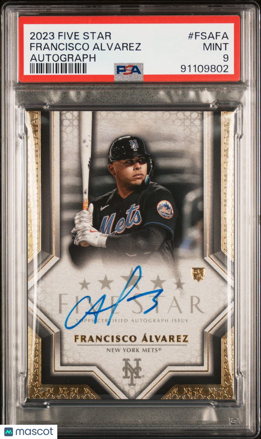 2023 Topps Five Star Autographs Francisco Alvarez #FSAFA PSA 9