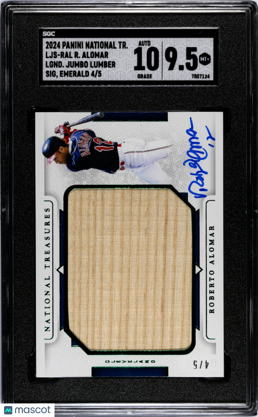 2024 Panini Treasures Roberto Alomar #LJS-RAL Jumbo Lumber  SGC 9.5 Auto 10