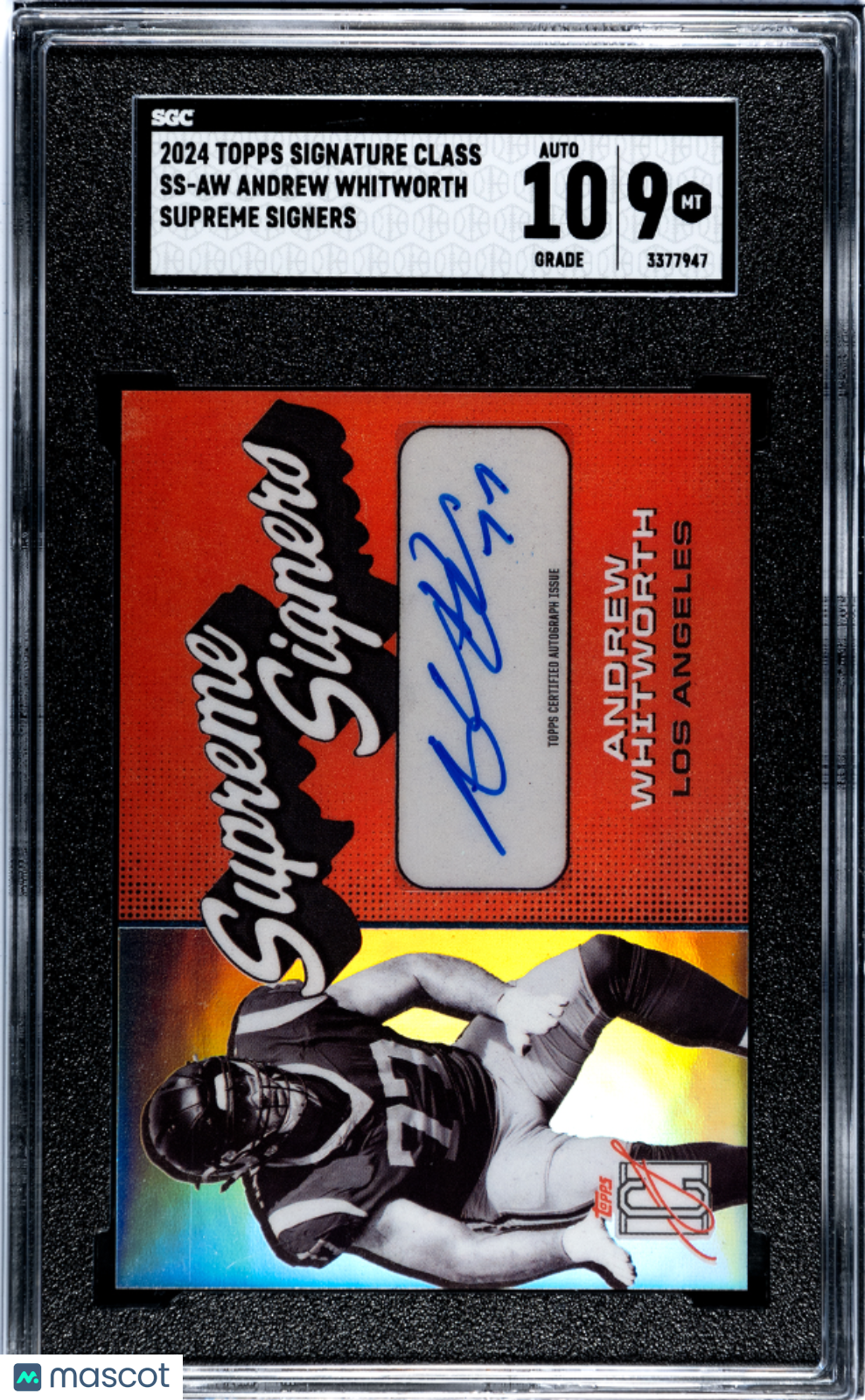 2024 Topps Signature Class Andrew Whitworth #SS-AW Supreme Signers SGC 9 Auto 10
