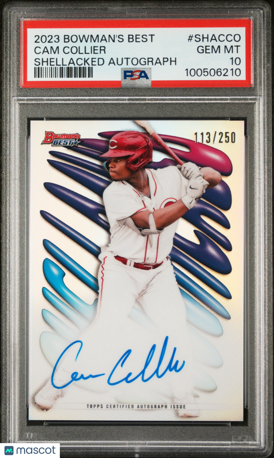 2023 Bowman's Best Shellacked Autographs Cam Collier #SHACCO 113/250 PSA 10