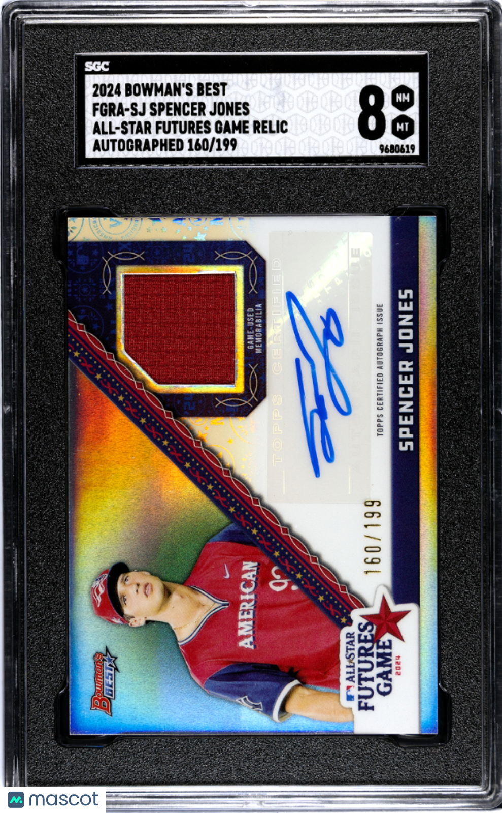 2024 Bowman's Best Spencer Jones #FGRA-SJ All Star Futures Game Relic SGC 8