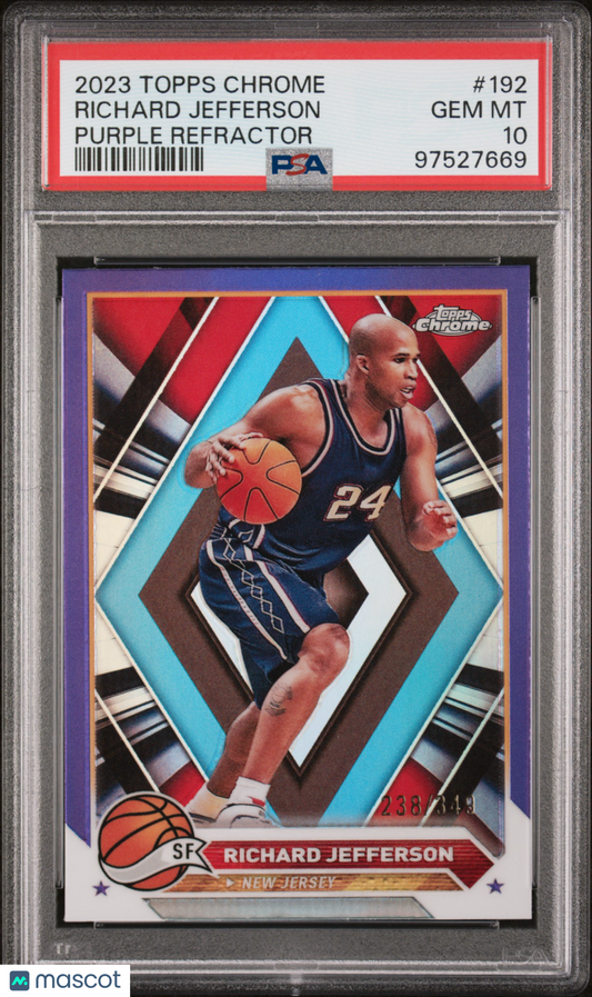 2023 Topps Chrome Richard Jefferson #192 Purple Refractor 238/349 PSA 10