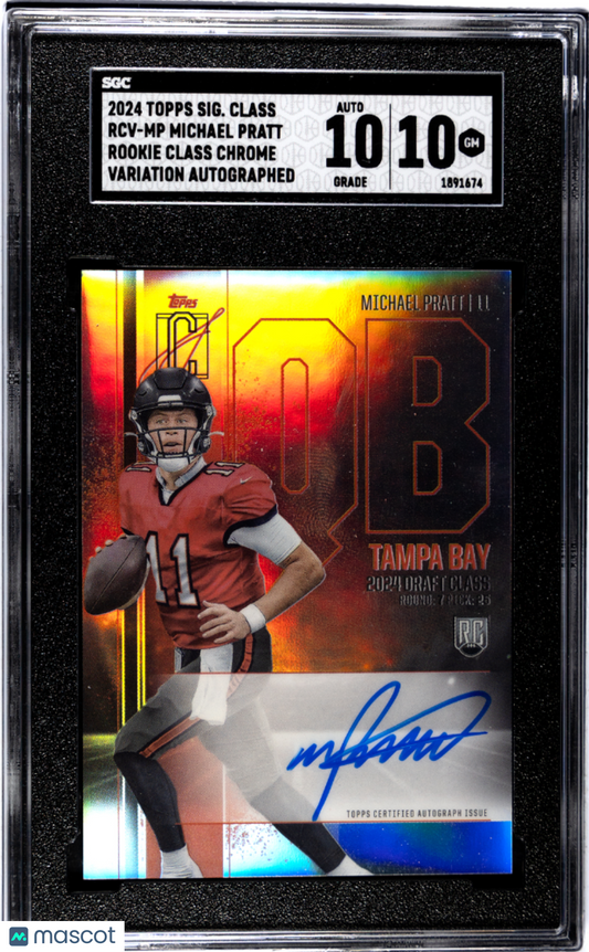2024 Topps Signature Michael Pratt #RCV-MP Rookie Chrome Var. SGC 10 Auto 10