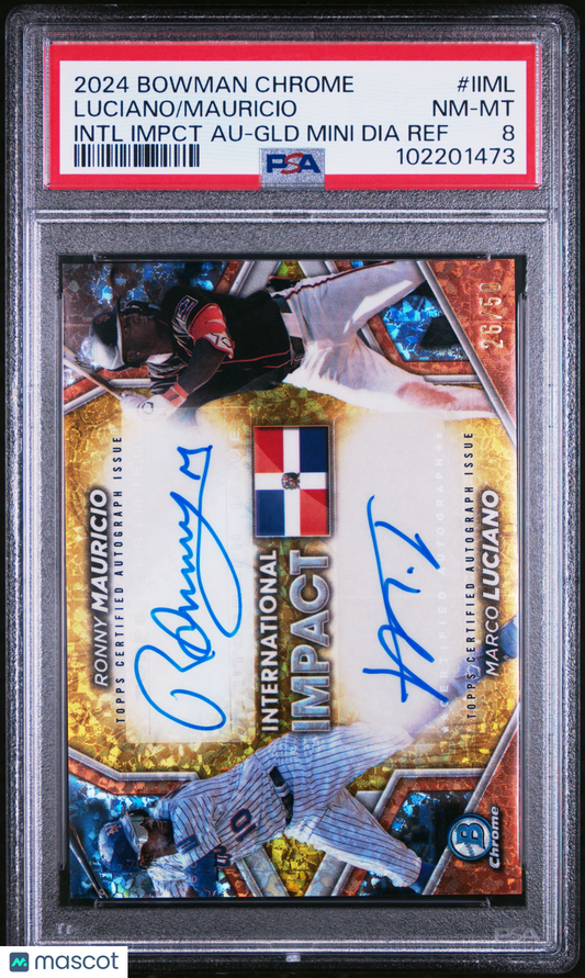 2024 Bowman International Auto Mauricio Luciano #IIML Intl GLD Mini Dia/50