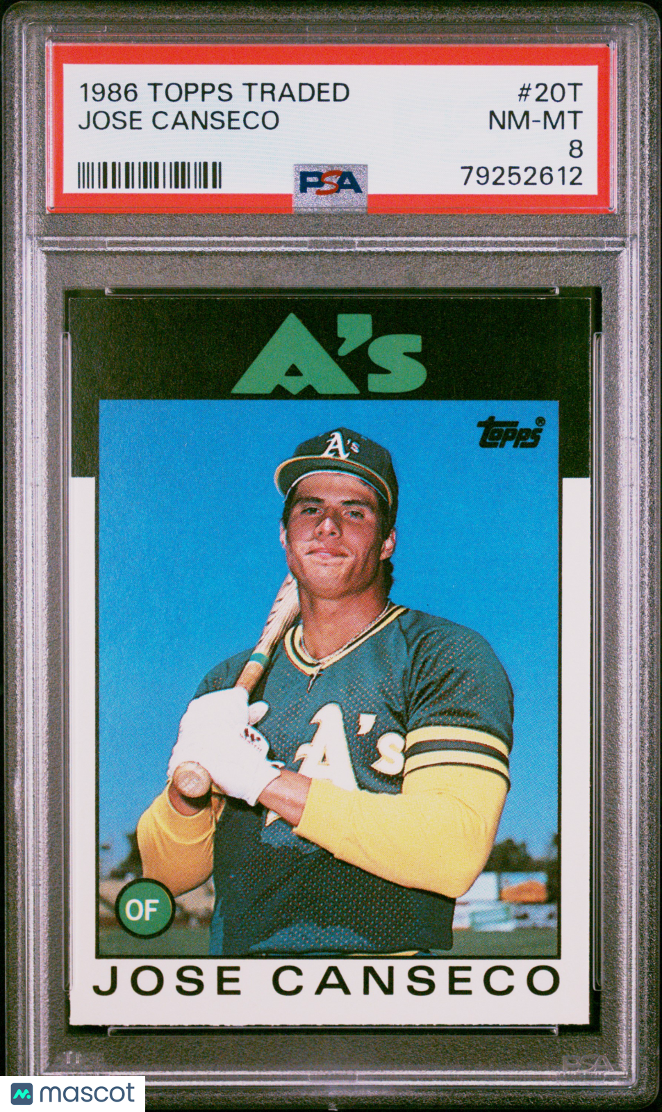 1986 Topps Traded Jose Canseco #20T PSA 8