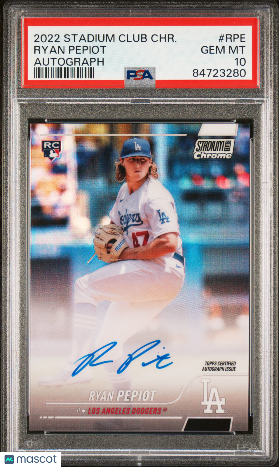2022 Topps Stadium Club Chrome Autographs Ryan Pepiot #RPE PSA 10