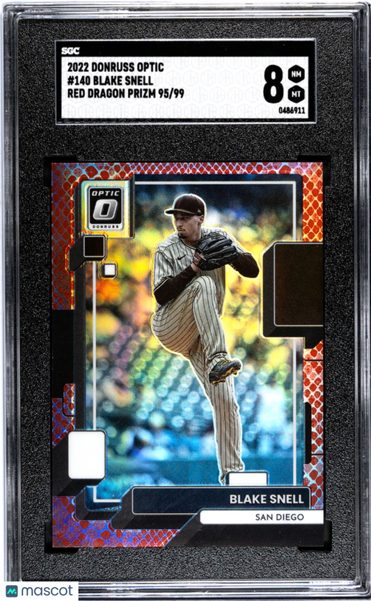 2022 Donruss Optic Blake Snell #140 Red Dragon Prizm SGC 8