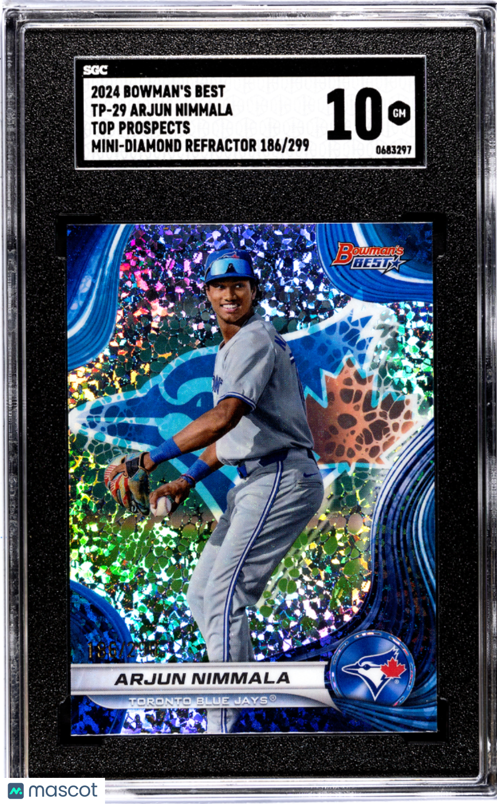 2024 Bowman's Best Arjun Nimmala #TP-29 Top Prospects Mini Diamond SGC 10
