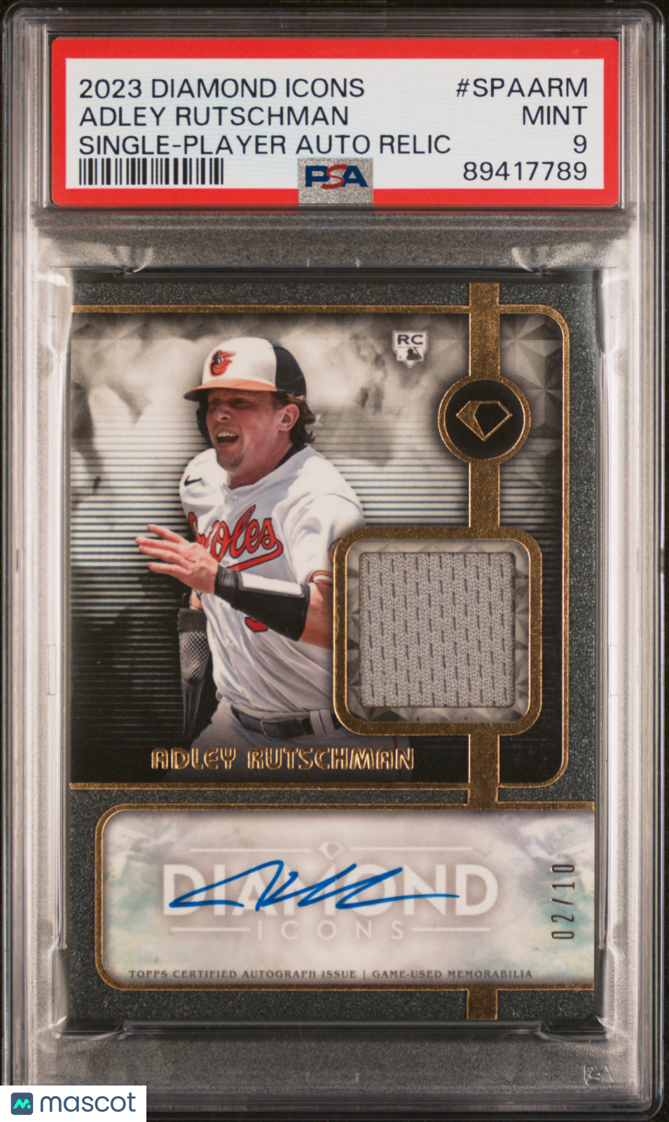 2023 Topps Diamond Icons Single-Auto Relics Adley Rutschman #SPAARM /10 PSA