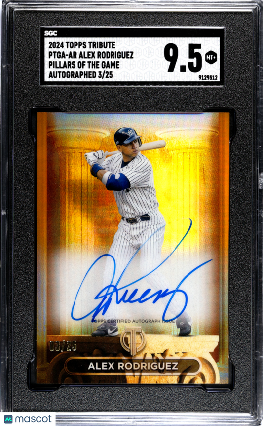 2024 Topps Tribute Alex Rodriguez #PTGA-AR Pillars Of The Game Autograph SGC 9.5