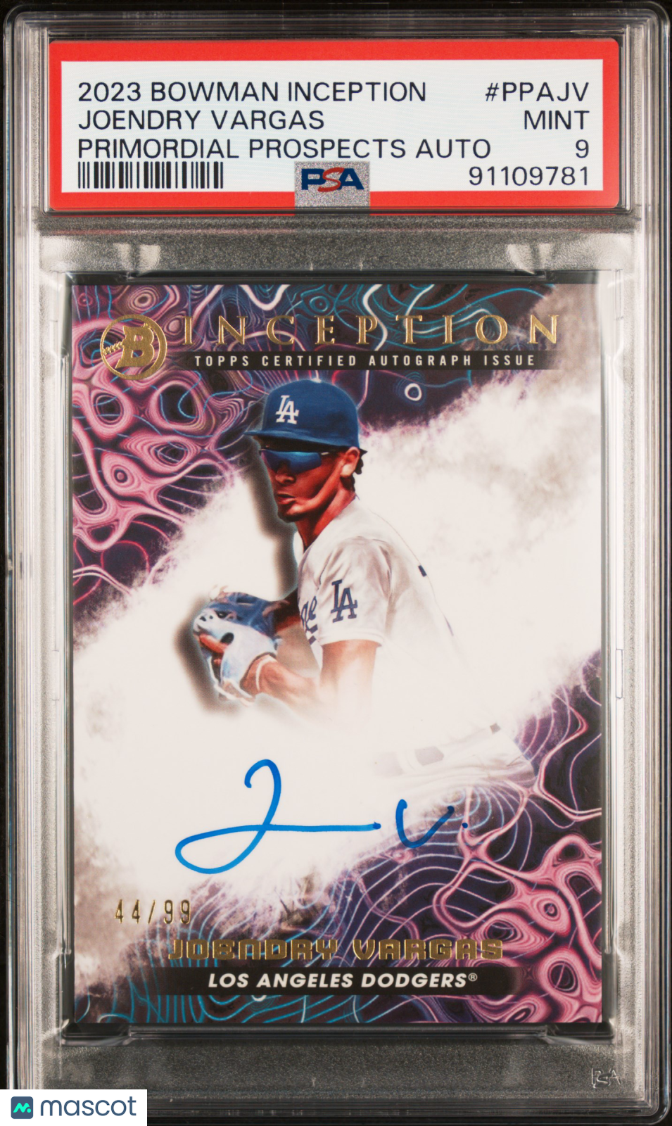 2023 Bowman Inception Primordial Prospects Auto Joendry Vargas #PPAJV /99 PSA 9
