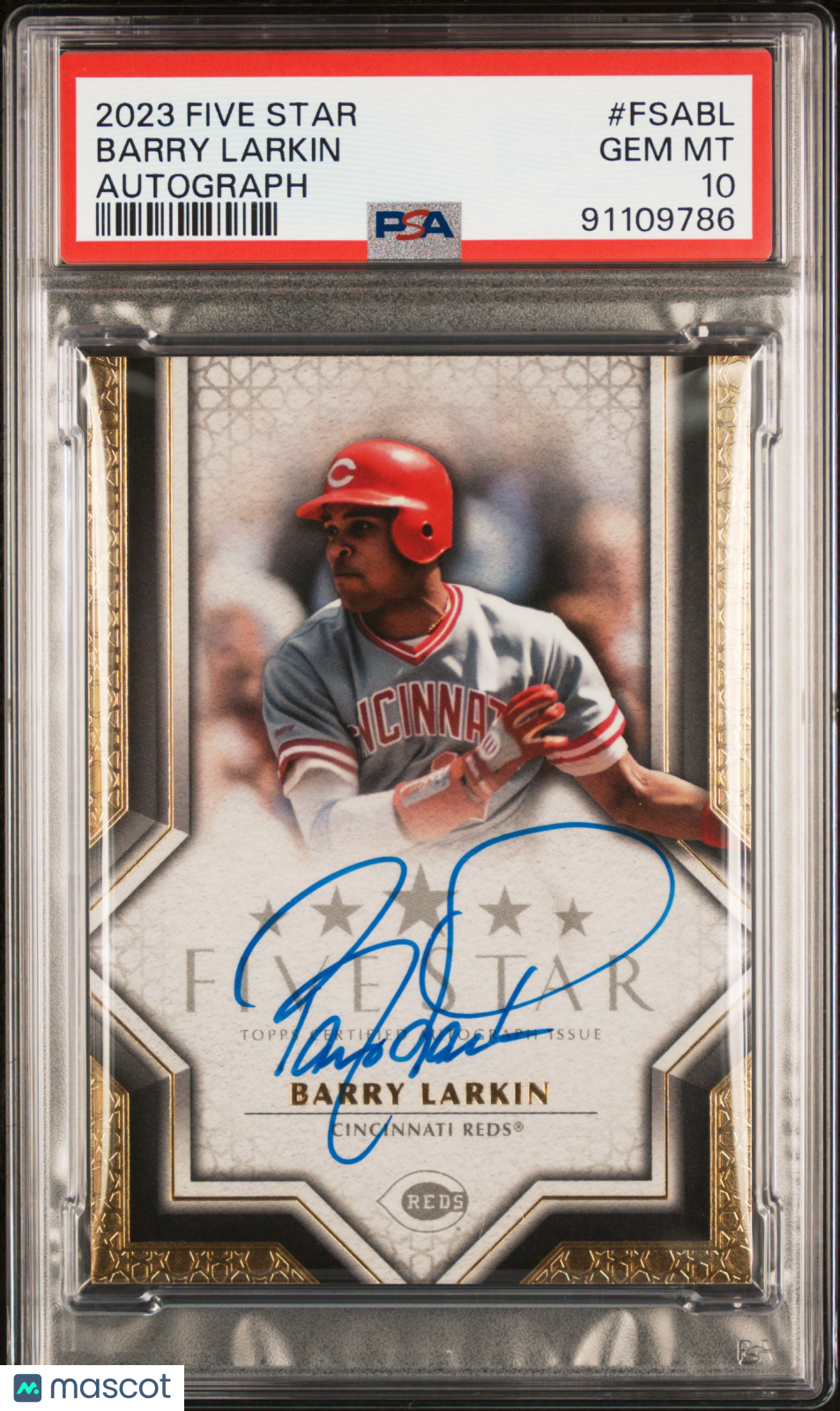 2023 Topps Five Star Autographs Barry Larkin #FSABL PSA 10