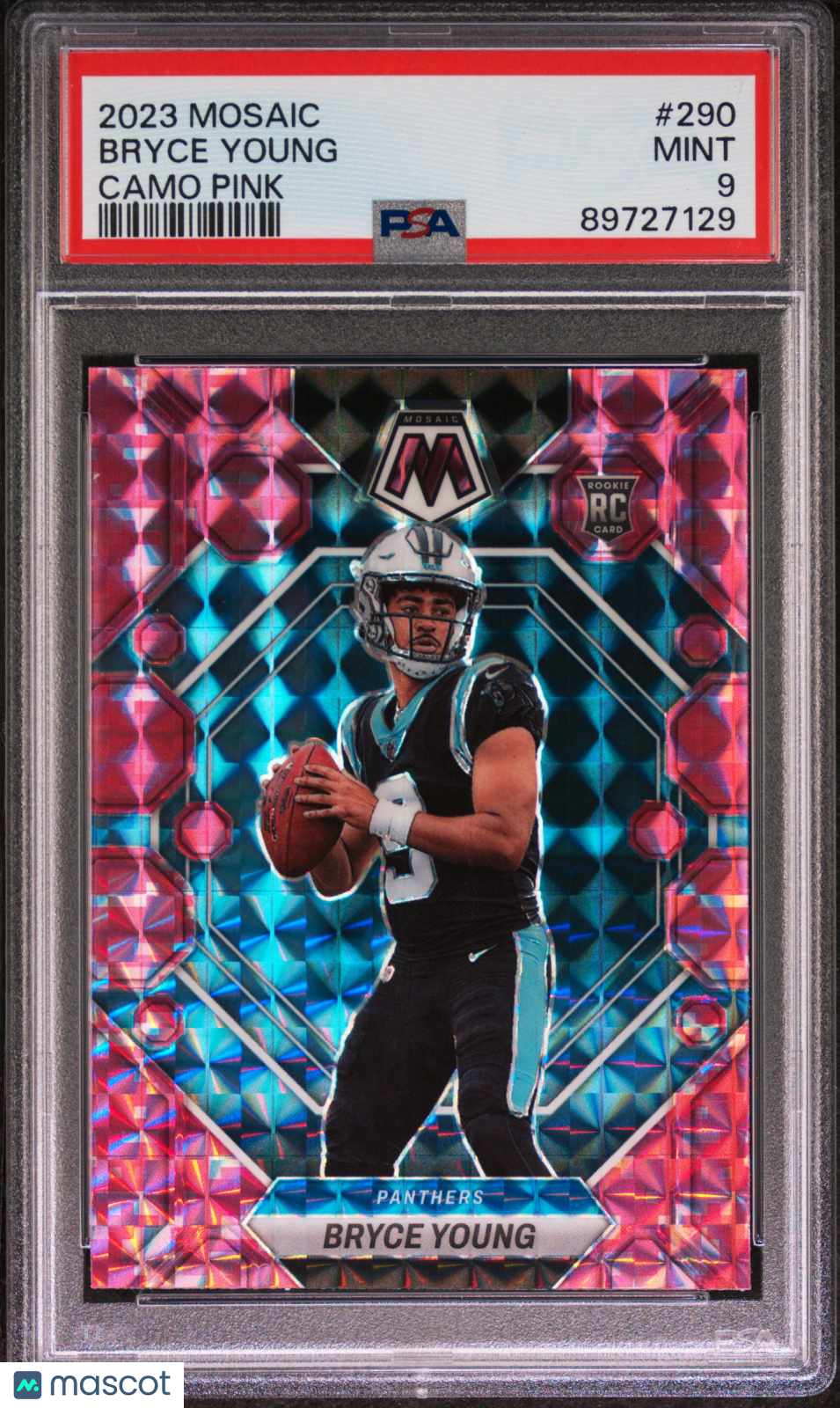 2023 Panini Mosaic Bryce Young #290 Camo Pink PSA 9