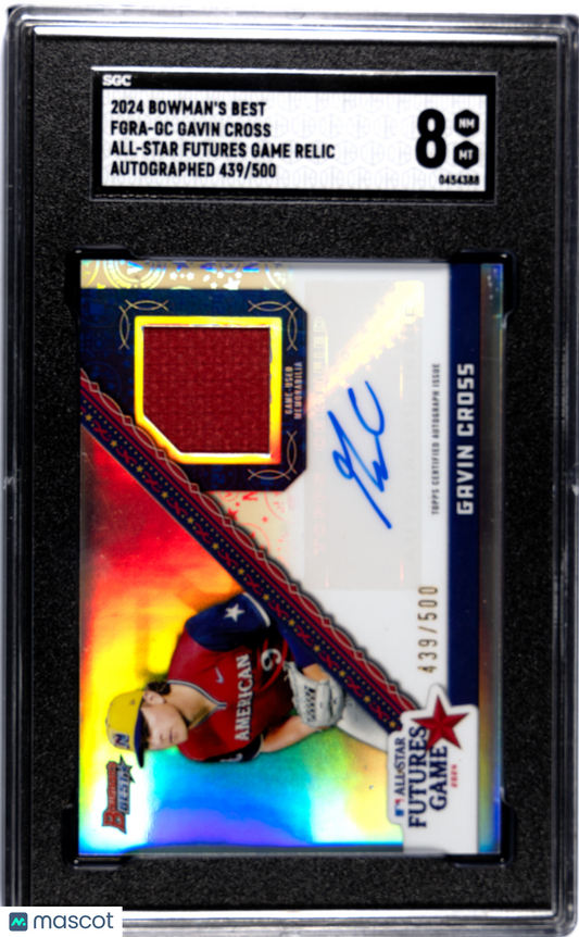 2024 Bowman's Best Gavin Cross #FGRA-GC All Star Futures Game Relic SGC 8