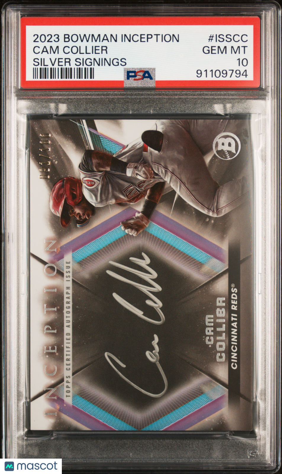 2023 Bowman Inception Silver Signings Cam Collier #ISSCC 081/101 PSA 10