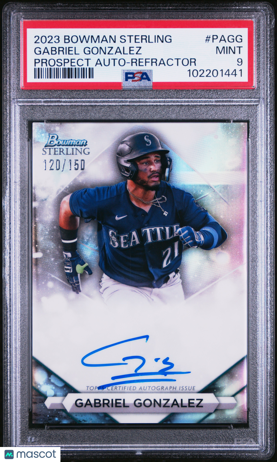 2023 Bowman Sterling Prospect Auto Gabriel Gonzalez #PAGG Refractor /150 PSA 9