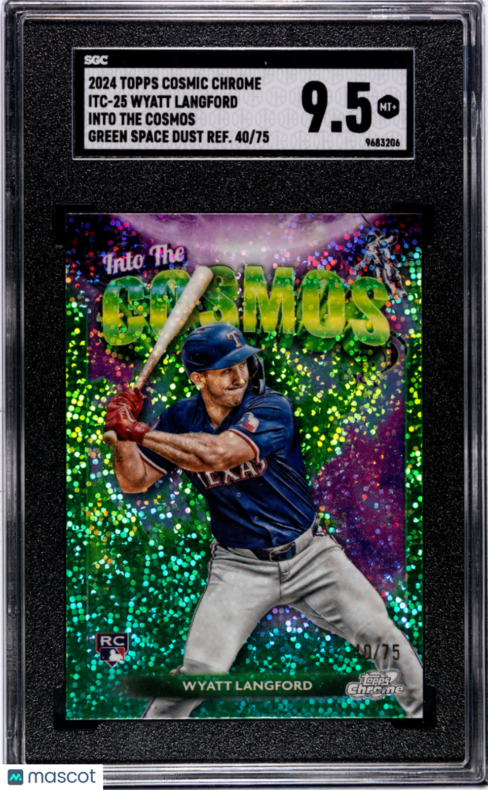 2024 Topps Cosmic Wyatt Langford #ITC-25 Green Space Dust Refractor SGC 9.5