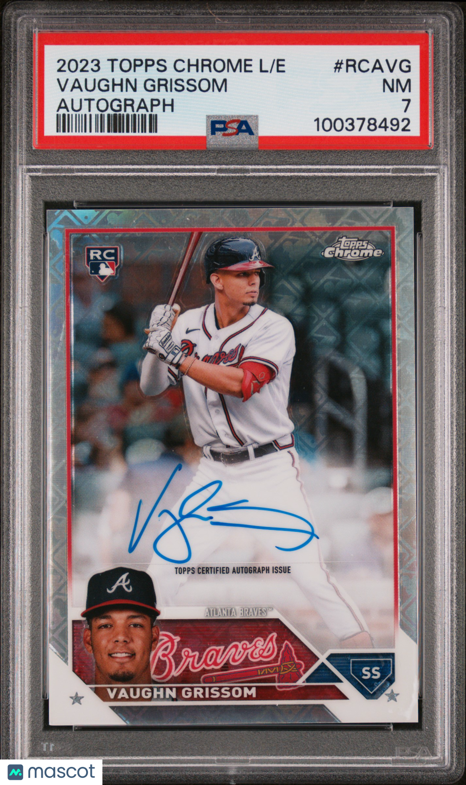 2023 Topps Chrome Logofractor Refractor Chrome Auto Vaughn Grissom #RCAVG PSA 7