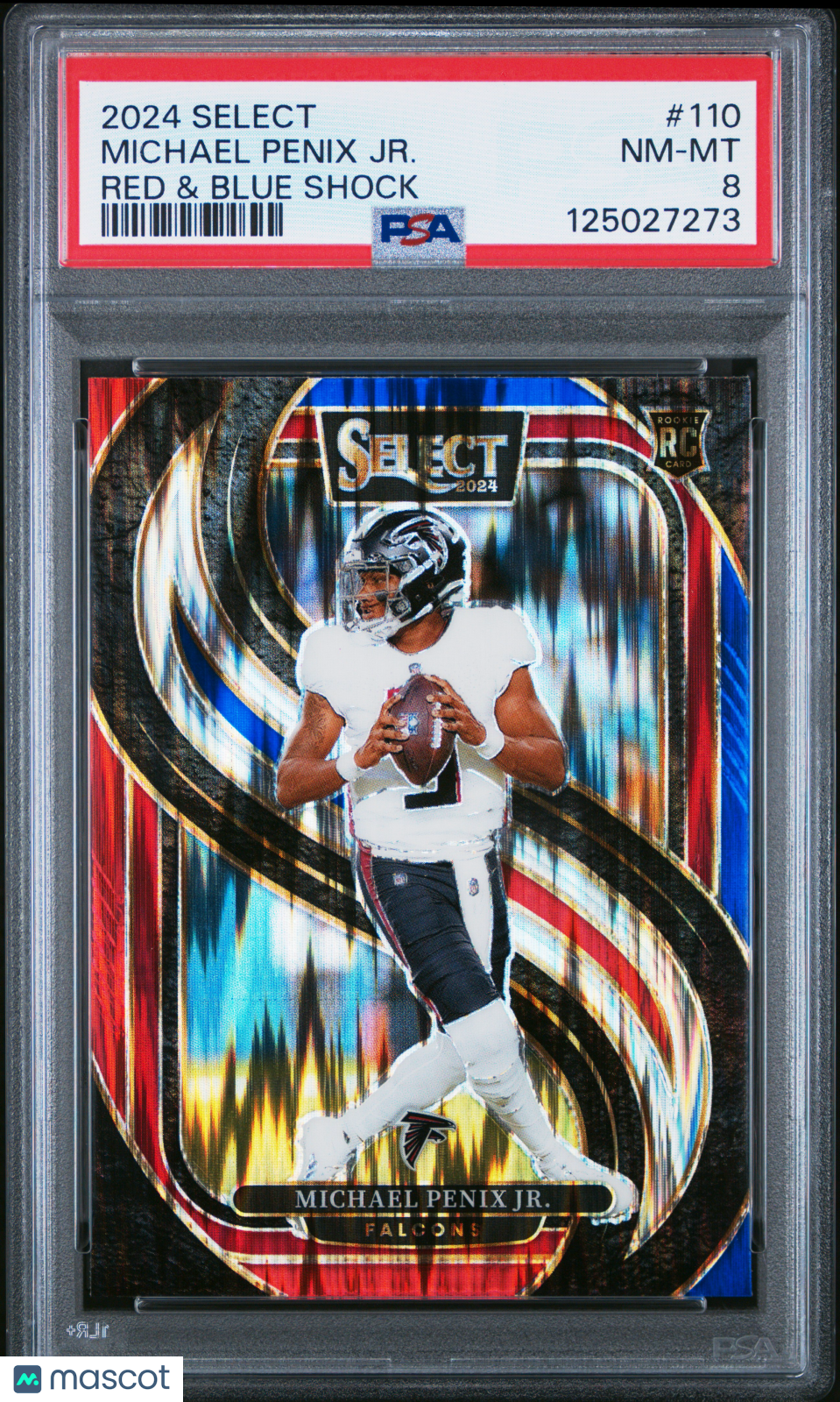 2024 Panini Select Michael Penix JR. #110 Red & Blue Shock PSA 8