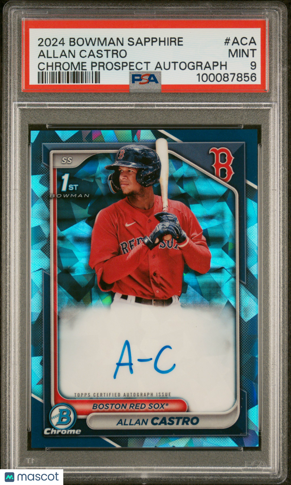 2024 Bowman Sapphire Edition Chrome Prospects Sapphire Auto Allan Castro PSA 9
