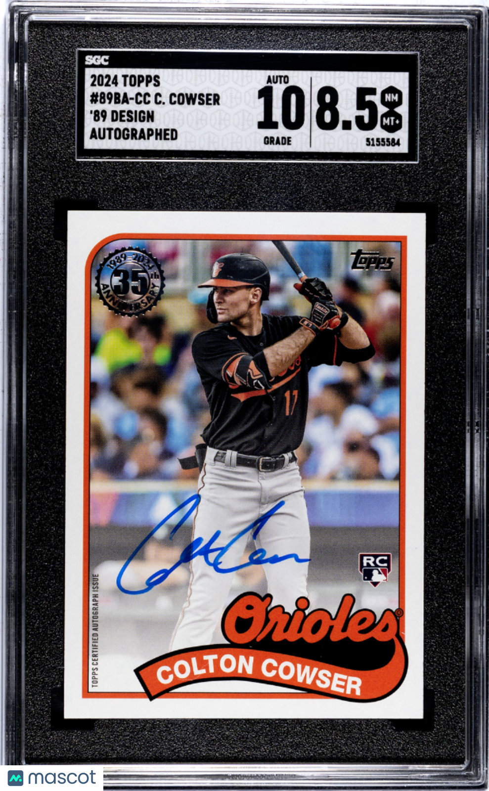 2024 Topps Colton Cowser #89BA-CC 89 Autograph SGC 8.5 Auto 10