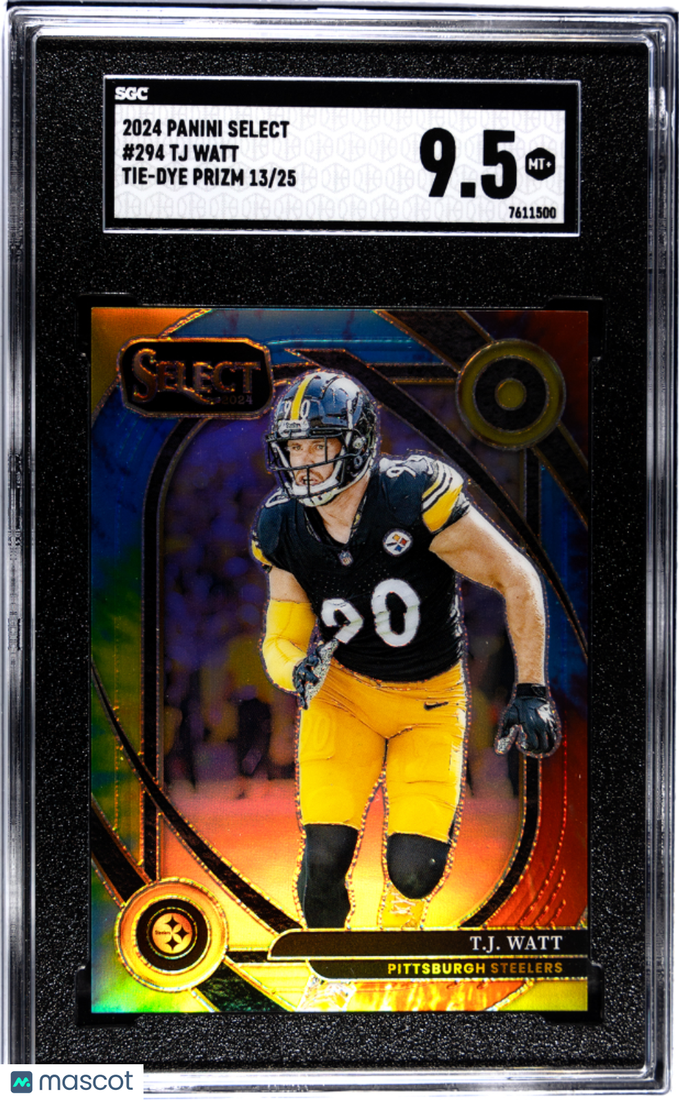 2024 Panini Select TJ Watt #294 Tie Dye Prizm SGC 9.5