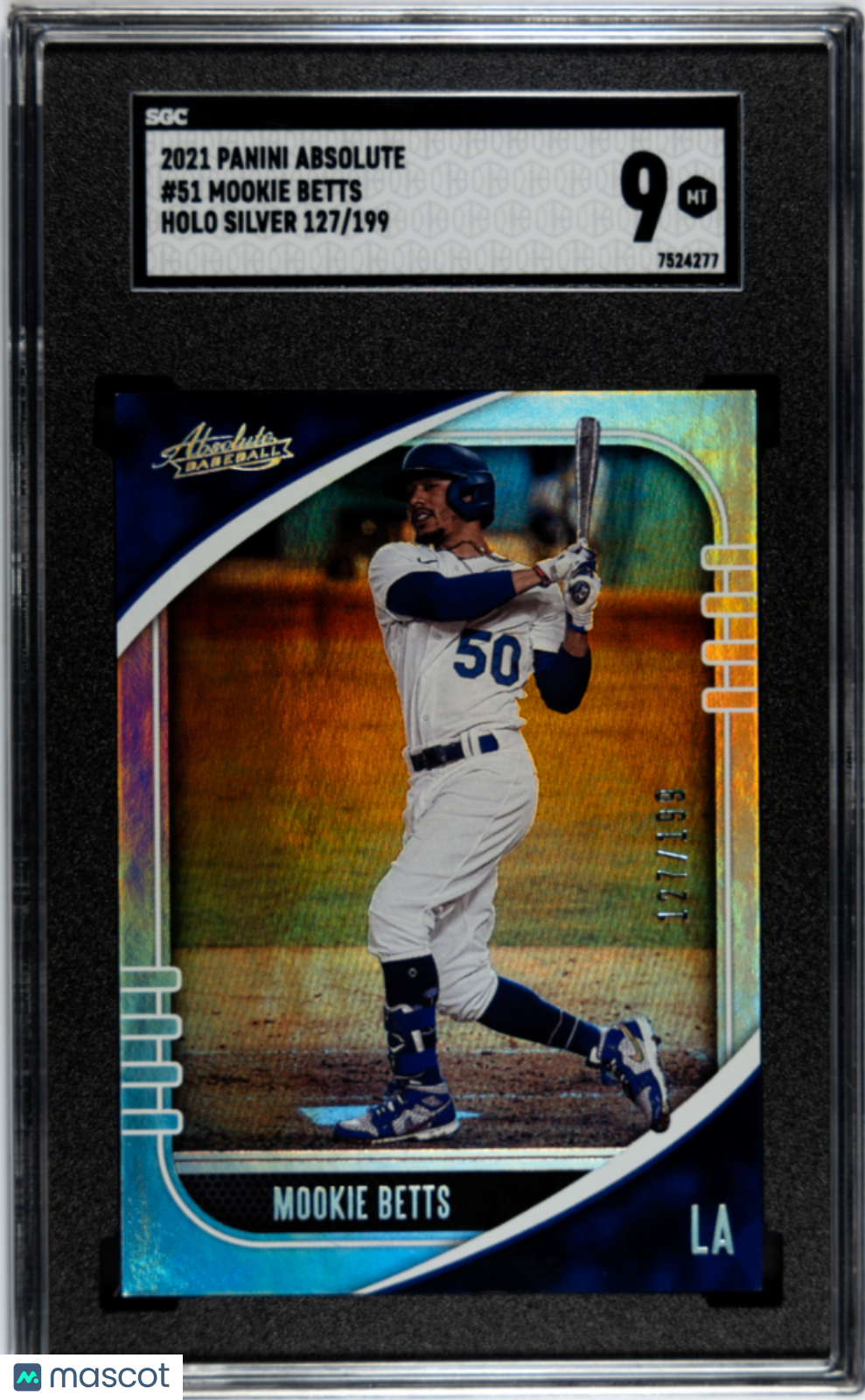 2021 Panini Absolute Mookie Betts #51 Holo Silver 199 SGC 9