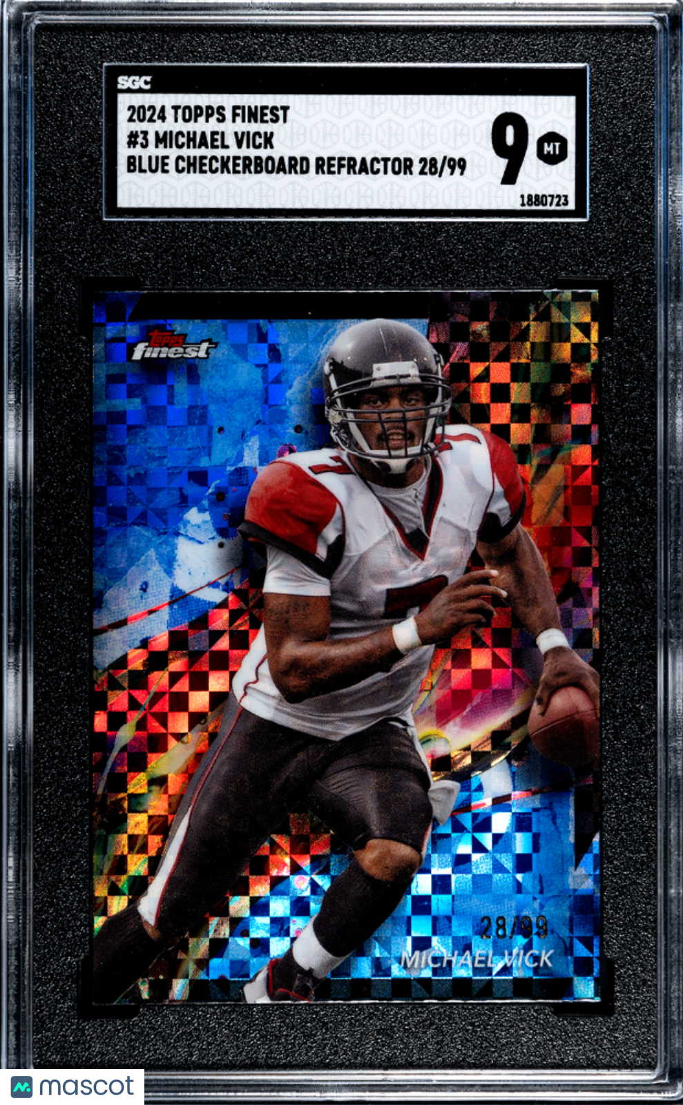 2024 Topps Finest Michael Vick #3 Blue Checkerboard Refractor SGC 9