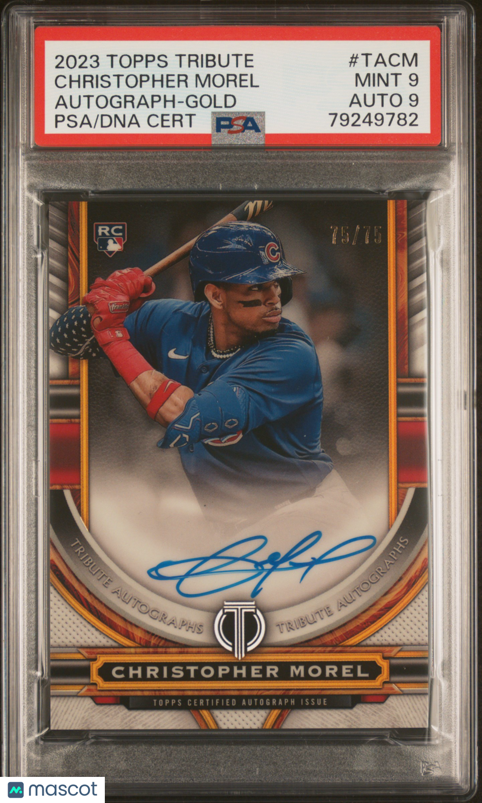 2023 Topps Tribute Tribute Auto Christopher Morel #TACM Gold /75 PSA