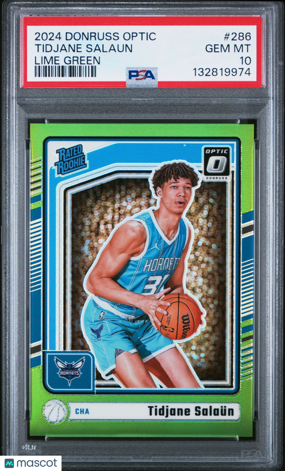 2024 Panini Donruss Optic Tidjane Salaun #286 Lime Green PSA 10