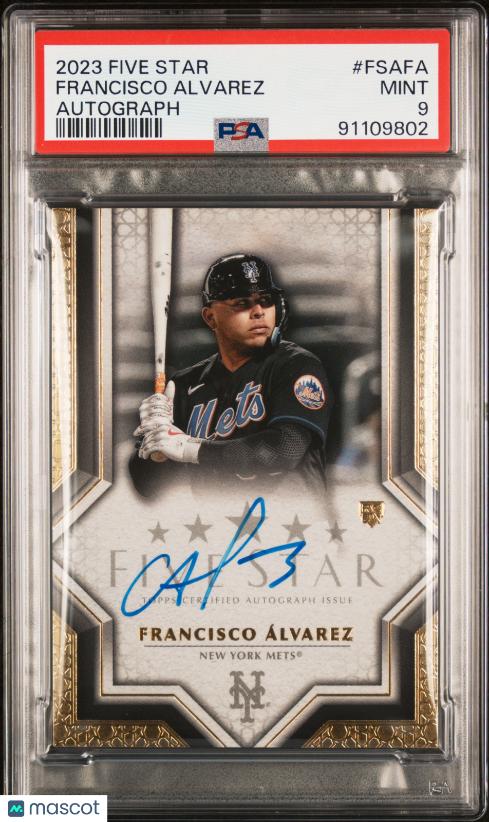 2023 Topps Five Star Autographs Francisco Alvarez #FSAFA PSA 9