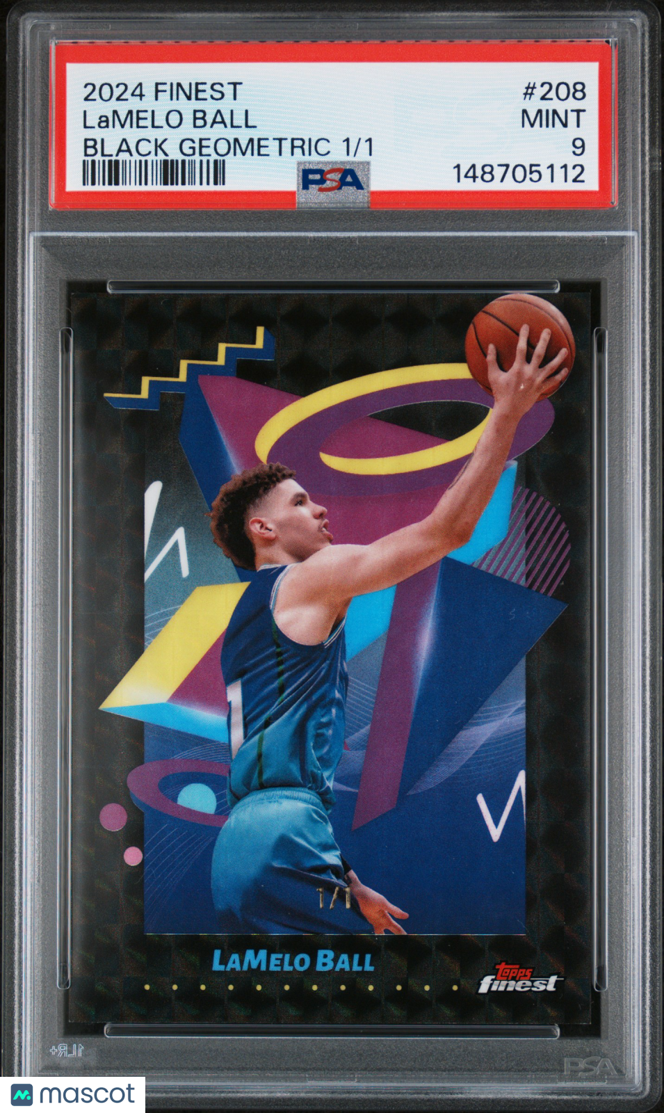 2024 Topps Finest Lamelo Ball #208 Black Geometric 1/1 PSA 9