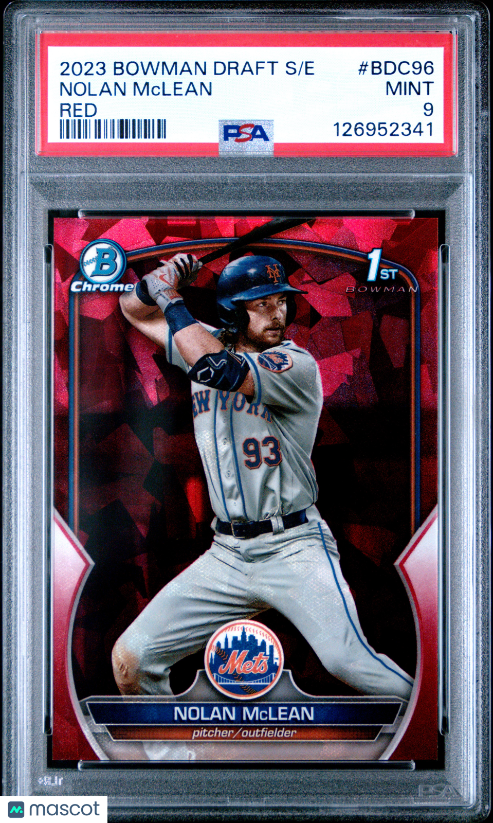2023 Bowman Draft Sapphire Edition Nolan Mclean #BDC96 Red PSA 9