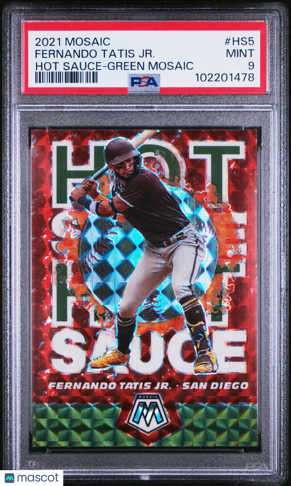 2021 Panini Mosaic Hot Sauce Fernando Tatis JR. #HS5 Green PSA 9