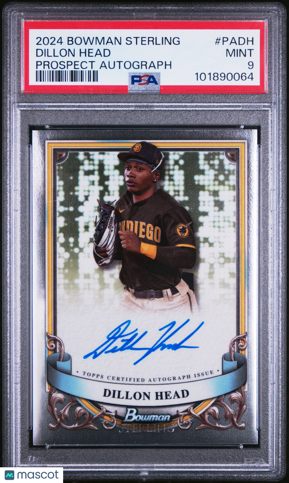 2024 Bowman Sterling Prospect Autographs Dillon Head #PADH PSA 9