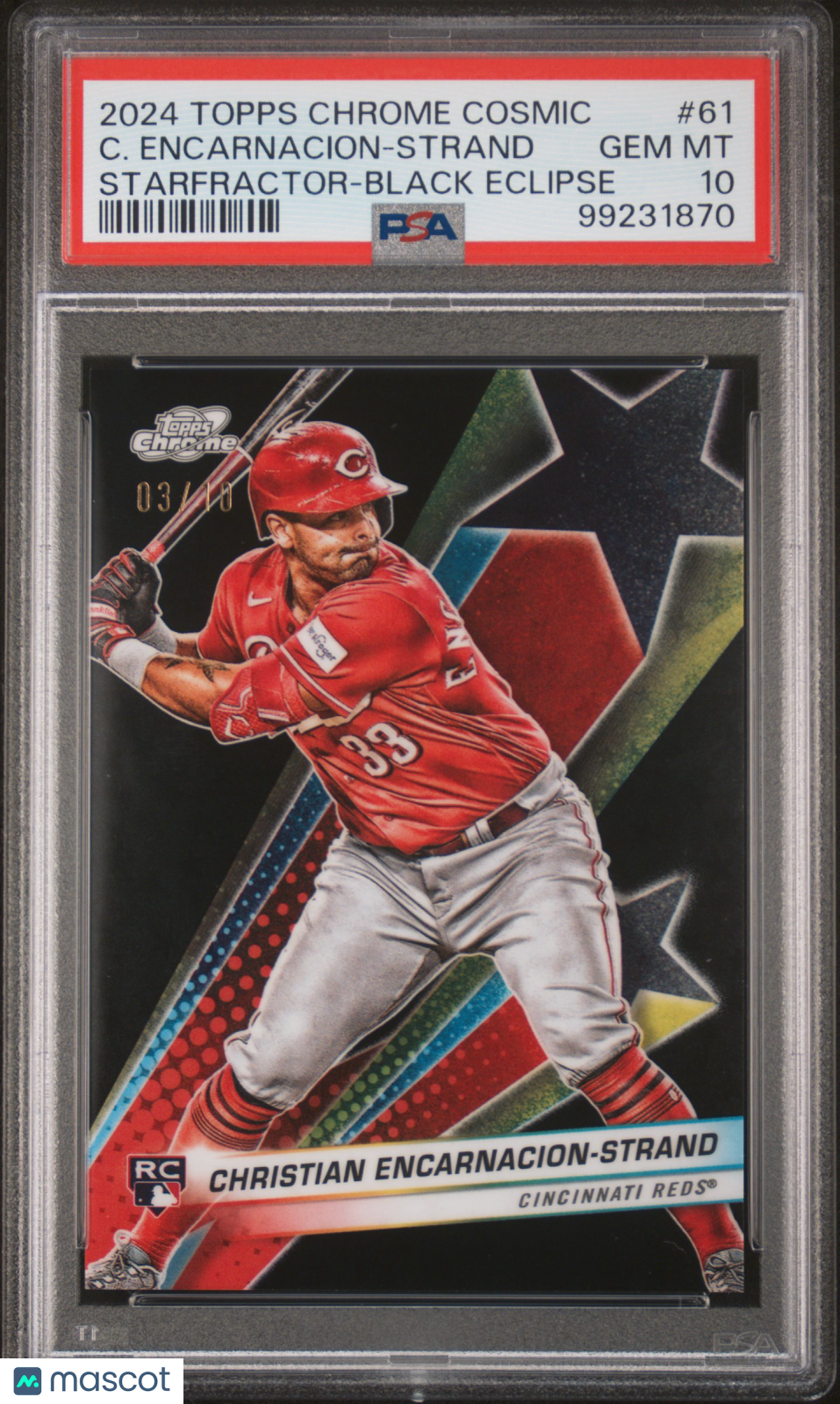 2024 Topps Cosmic Starfractor C. Encarnacion-Strand #61 Black Eclipse /10 PSA 10